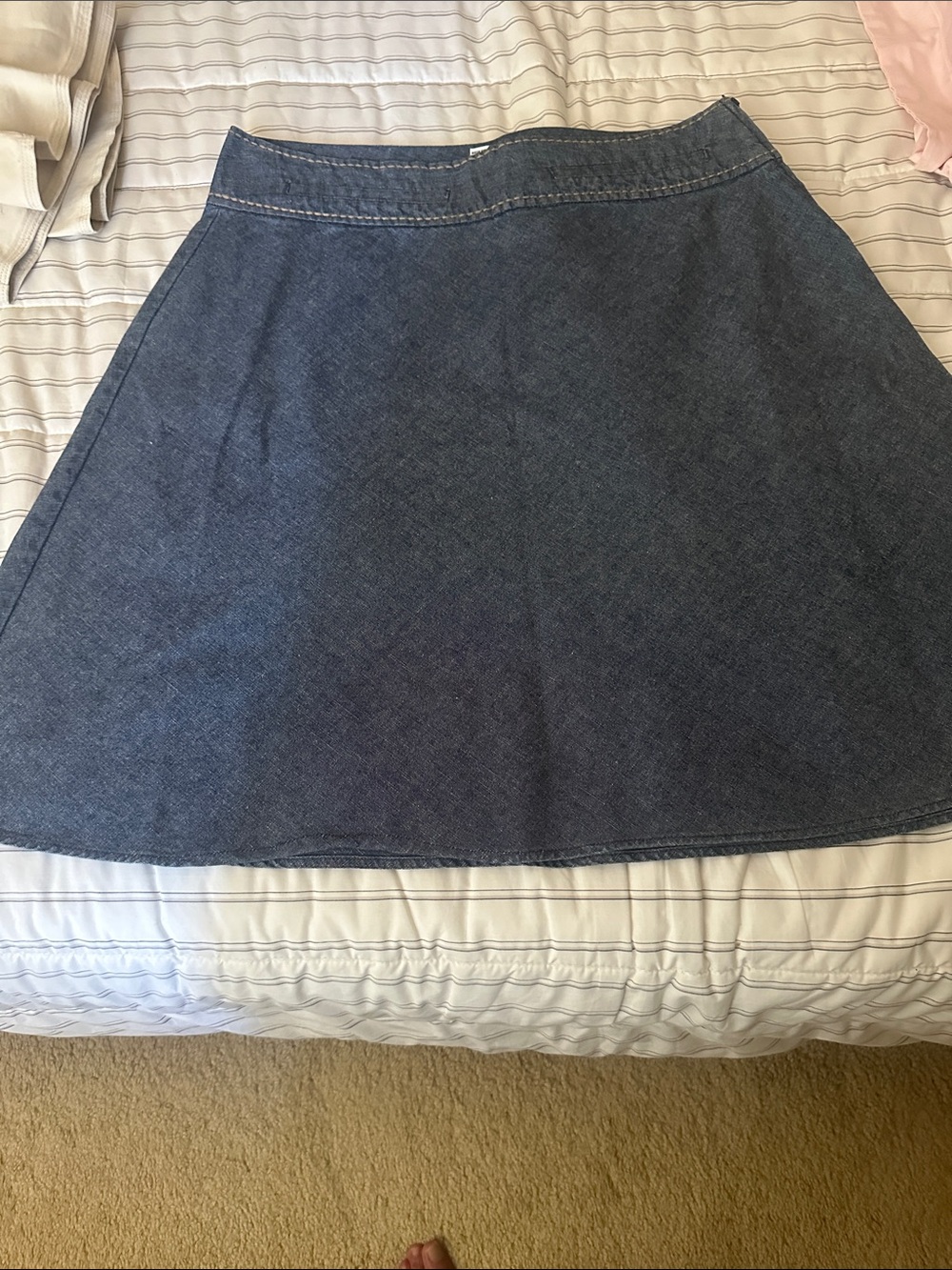 Women's A-Line Denim Skirt in Dark Blue